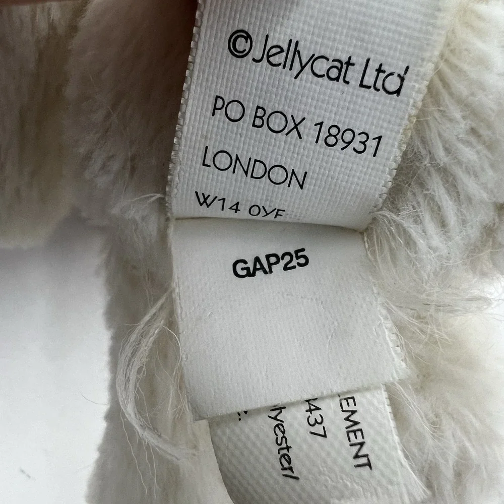 Jellycat‎ White Bunny Plush GAP25 Beanbag 5 Inch Mini Soft Stuffed Animal Toy